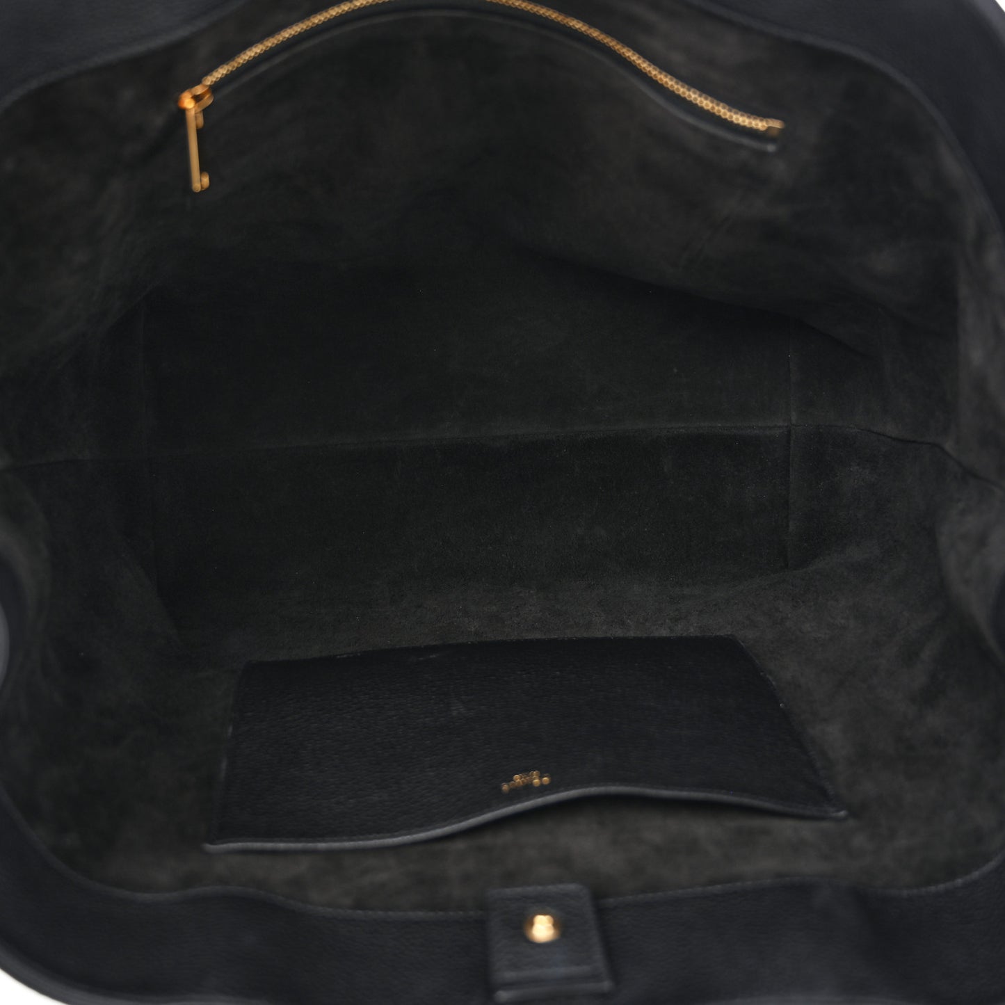 Grained Calfskin Triomphe Medium Cabas Anais Black
