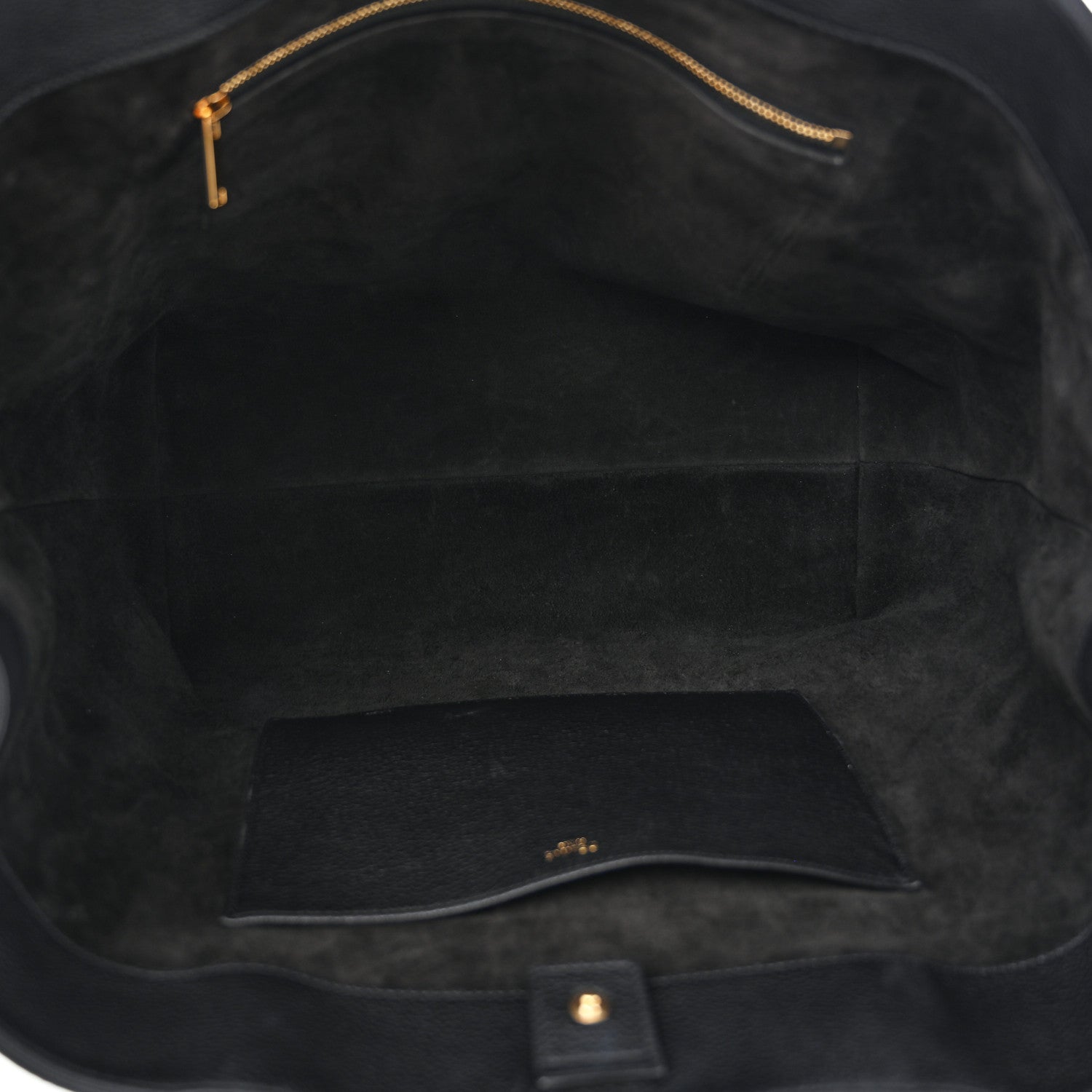 Celine Grained Calfskin Triomphe Medium Cabas Anais Black 5 of 11