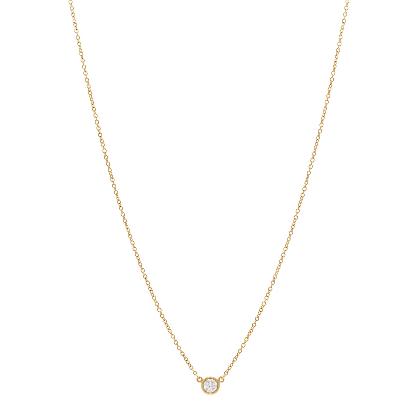 18K Yellow Gold Diamond .20ct Elsa Peretti Diamonds by the Yard Pendant Necklace