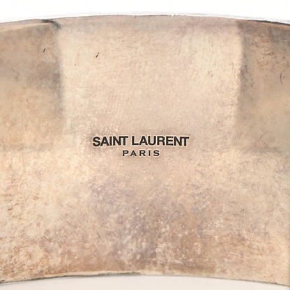 Saint Laurent Brass Cuff Bracelet Black Silver 4 of 6