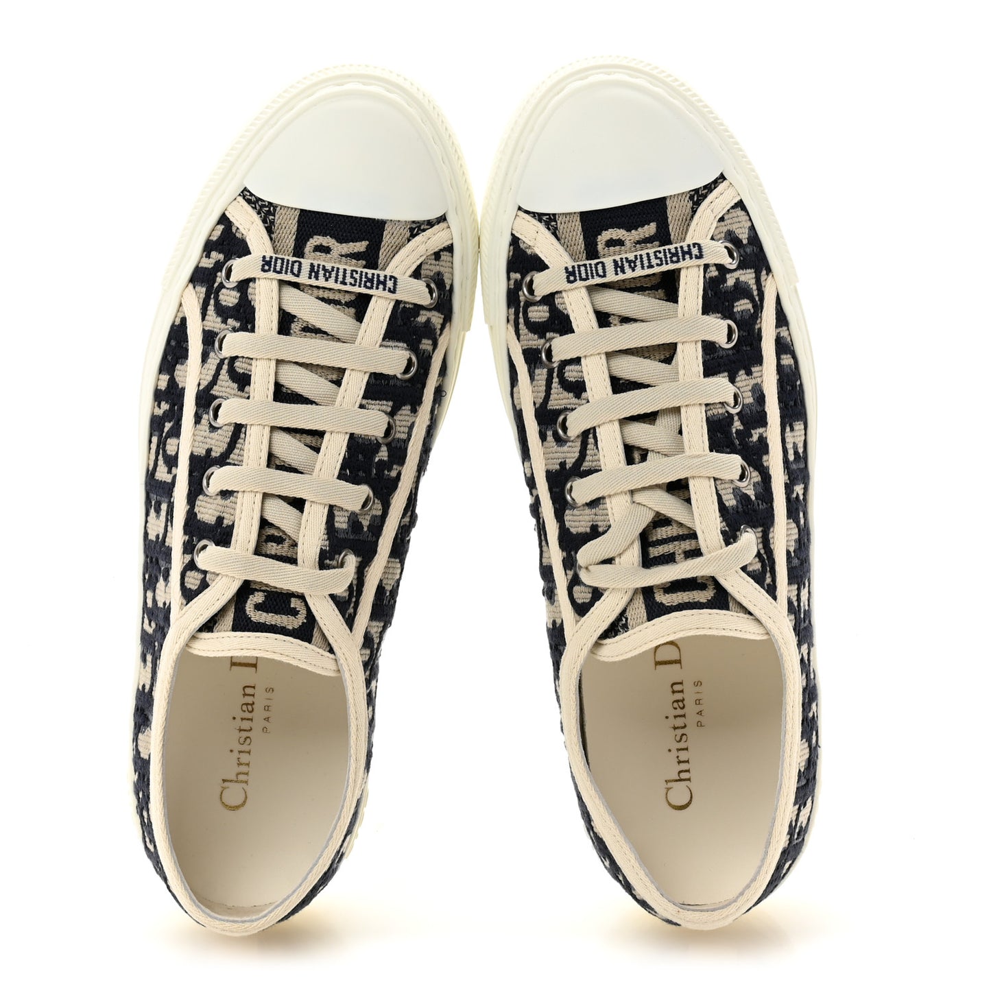 Canvas Oblique Walk'N'Dior Low Top Sneakers 38 Deep Blue