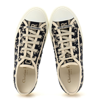 Christian Dior Canvas Oblique Walk'N'Dior Low Top Sneakers 38 Deep Blue 2 of 11