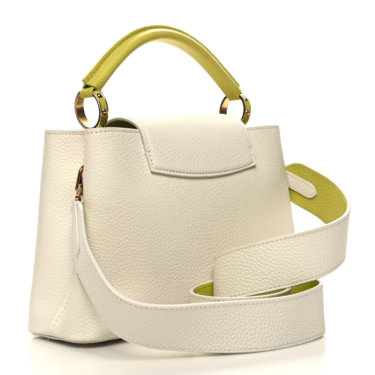 Louis Vuitton Taurillon Capucines BB White Cedrat 3 of 10