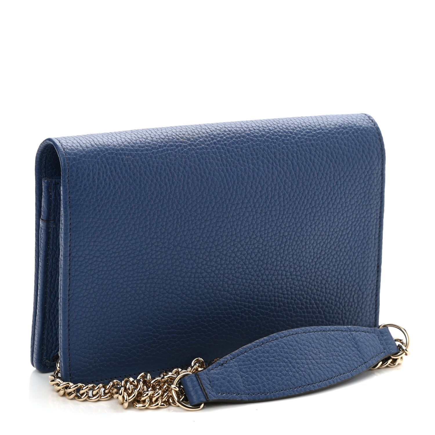 Gucci Pebbled Calfskin Soho Wallet on Chain Caspian 4 of 12