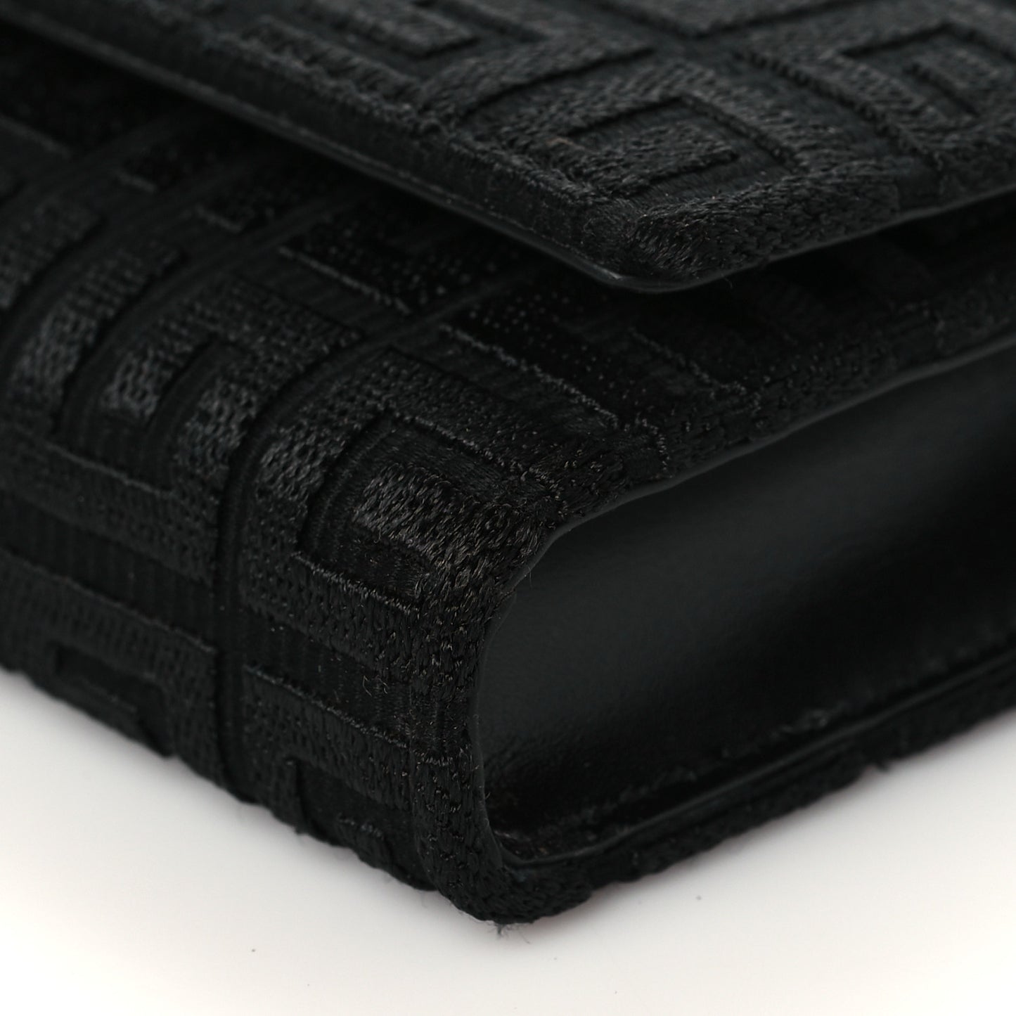 Embroidered Canvas 4G Wallet on Chain Black
