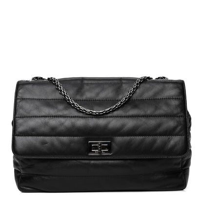 Chanel Lambskin Horizontal Quilt Jumbo Mademoiselle Flap Black 1 of 5