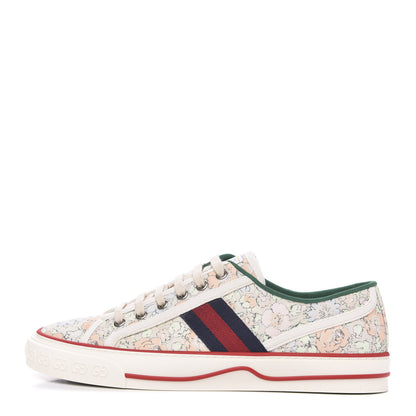 Gucci X LIBERTY OF LONDON Canvas Web Tracy Print Womens 1977 Tennis Sneakers 40 Mint Peach Mystic White 1 of 8
