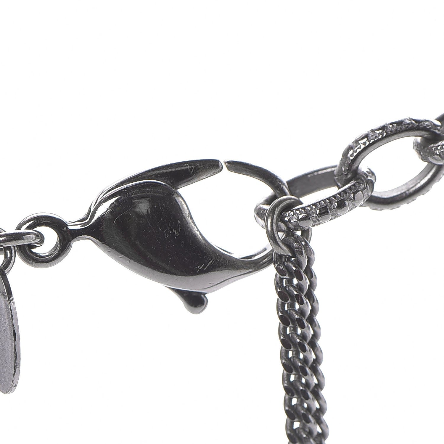 Chanel Pearl Enamel Bead CC Necklace Ruthenium Black Silver 5 of 8
