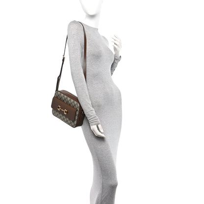 Gucci GG Supreme Monogram Small Horsebit 1955 Shoulder Bag Beige Brown Sugar 2 of 10