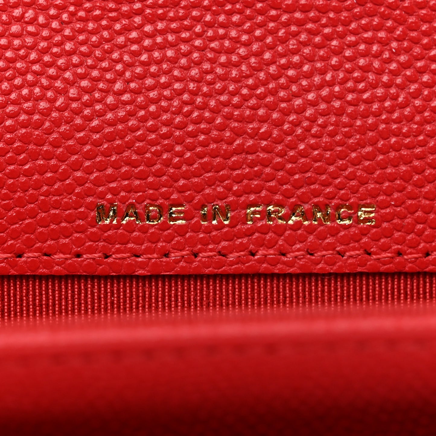 Caviar Quilted Flap Card Holder Wallet Red