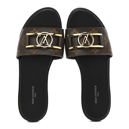 Louis Vuitton Patent Monogram Lock It Flat Mules 36.5 2 of 10