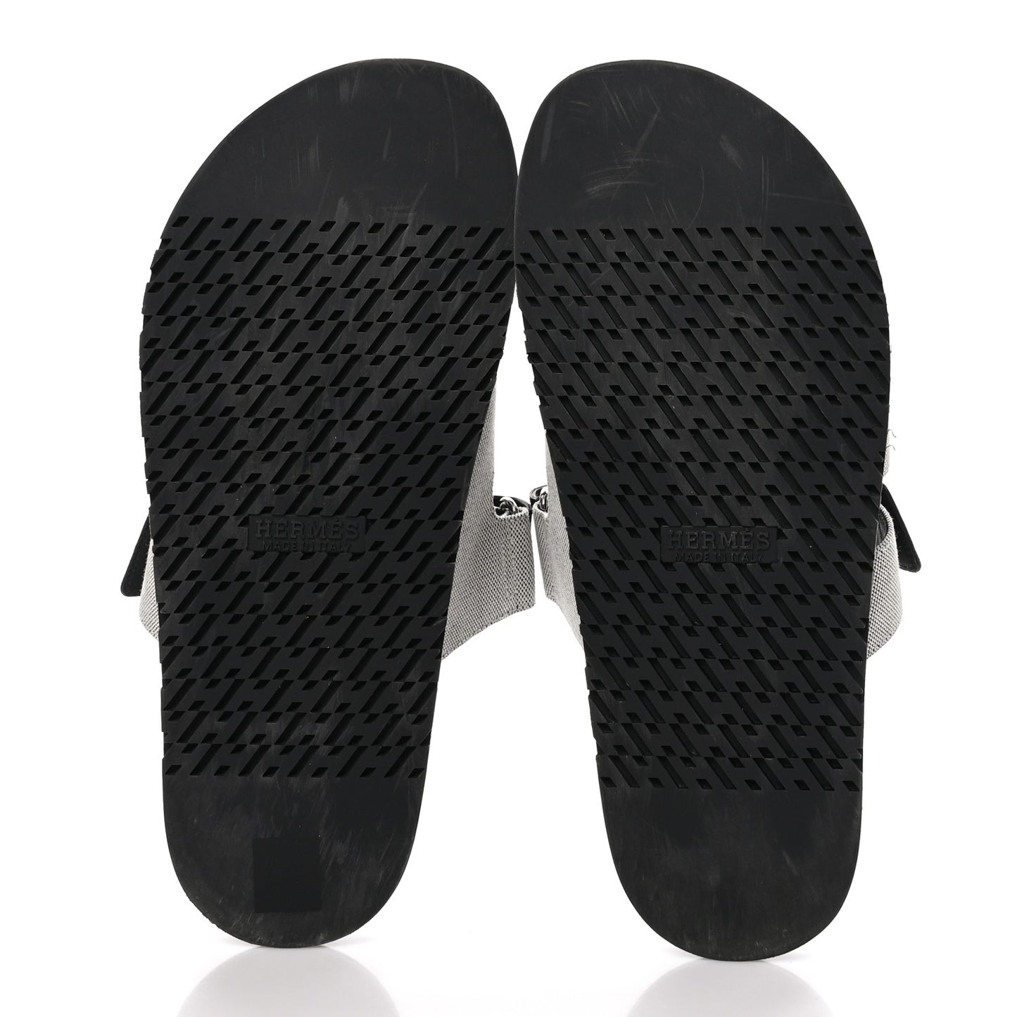 H Canvas Calfskin Mens Chypre Sandals 40 Prunoir Black