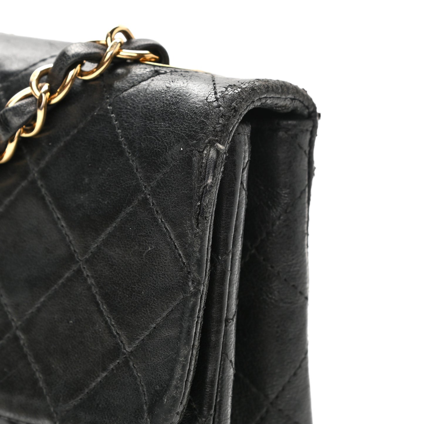 Lambskin Quilted Small Single Flap Black