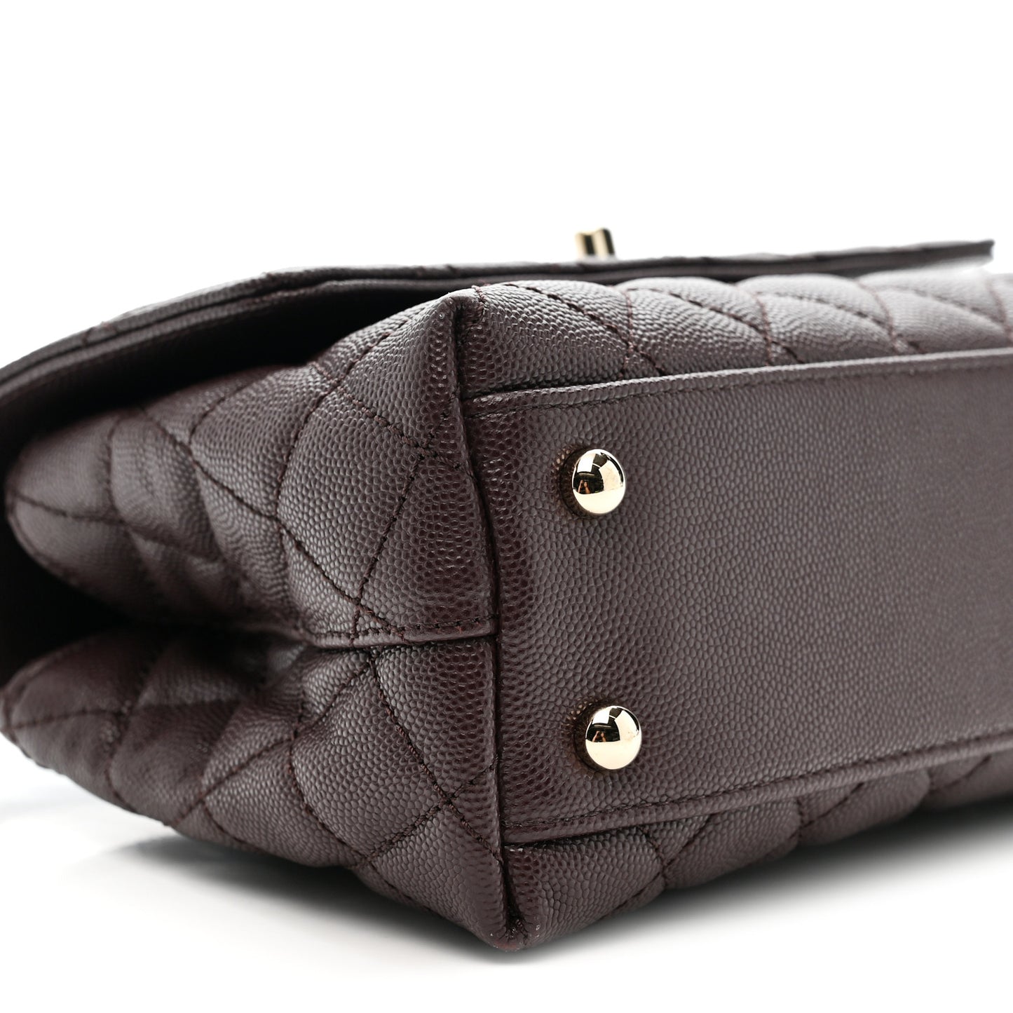 Caviar Quilted Mini Coco Handle Flap Burgundy