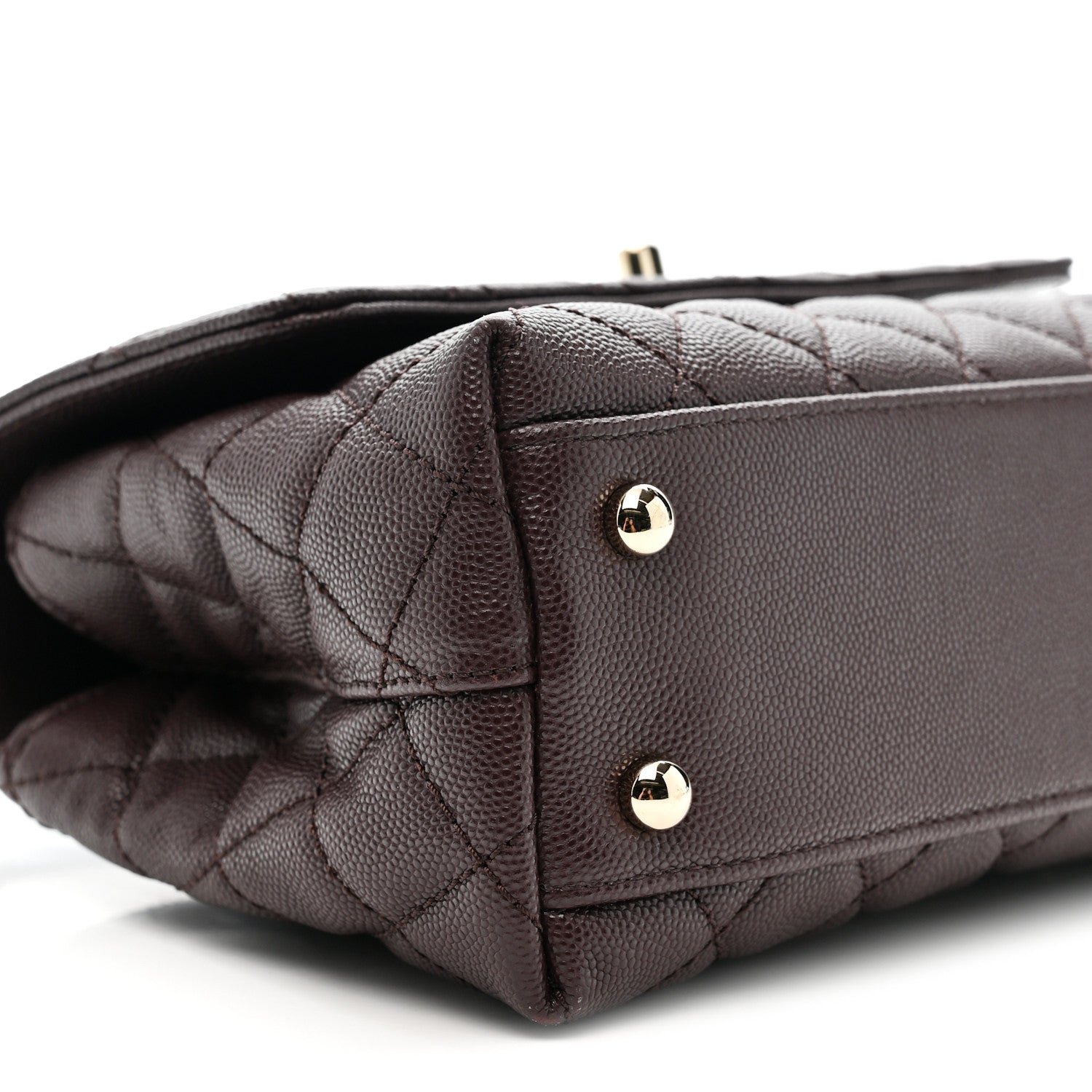 Chanel Caviar Quilted Mini Coco Handle Flap Burgundy 9 of 10