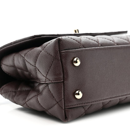 Chanel Caviar Quilted Mini Coco Handle Flap Burgundy 9 of 10