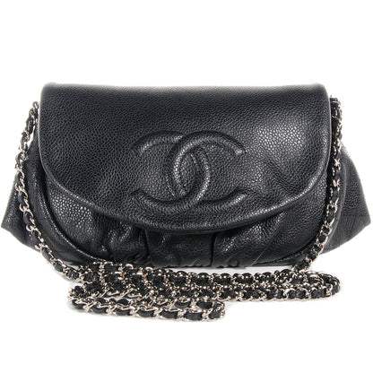 Chanel Caviar Half Moon Wallet On Chain WOC Black 1 of 8