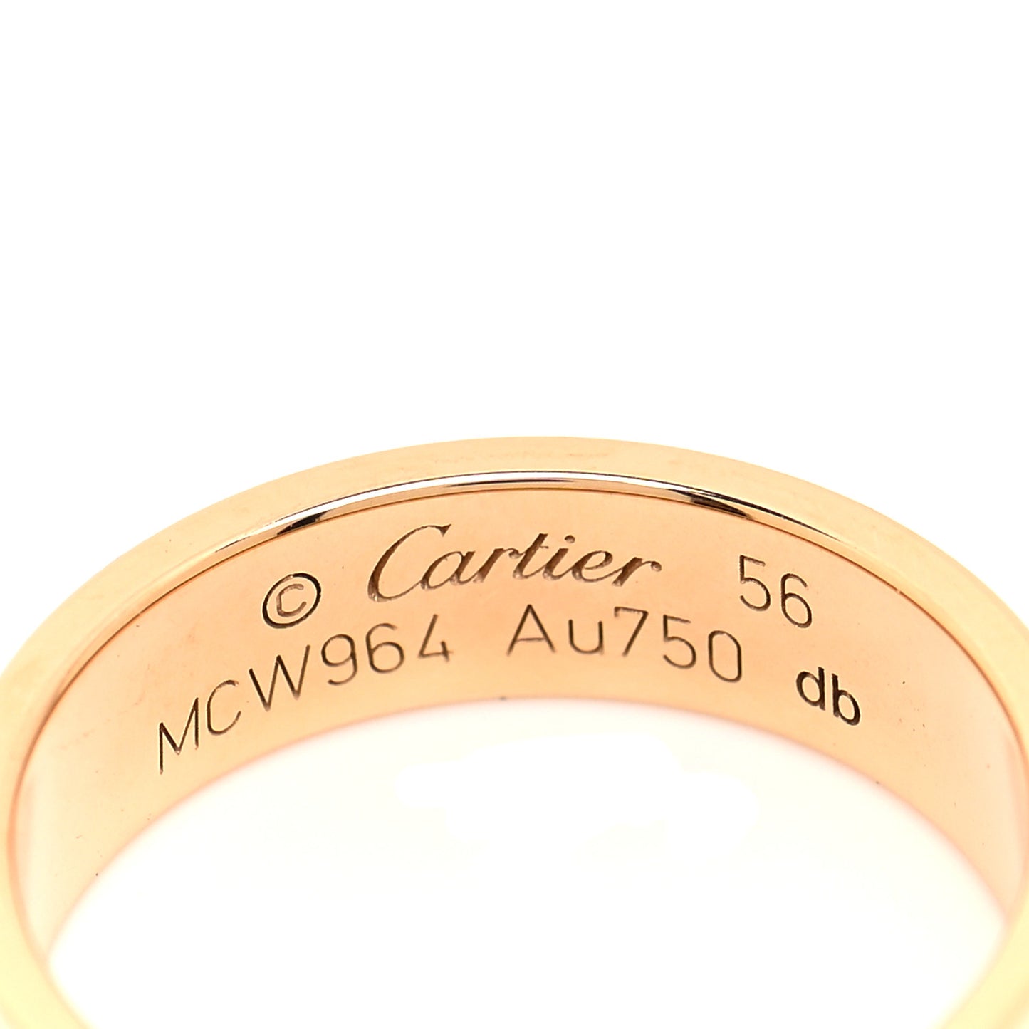 18K Yellow Gold 4mm LOVE Ring 56 7.5