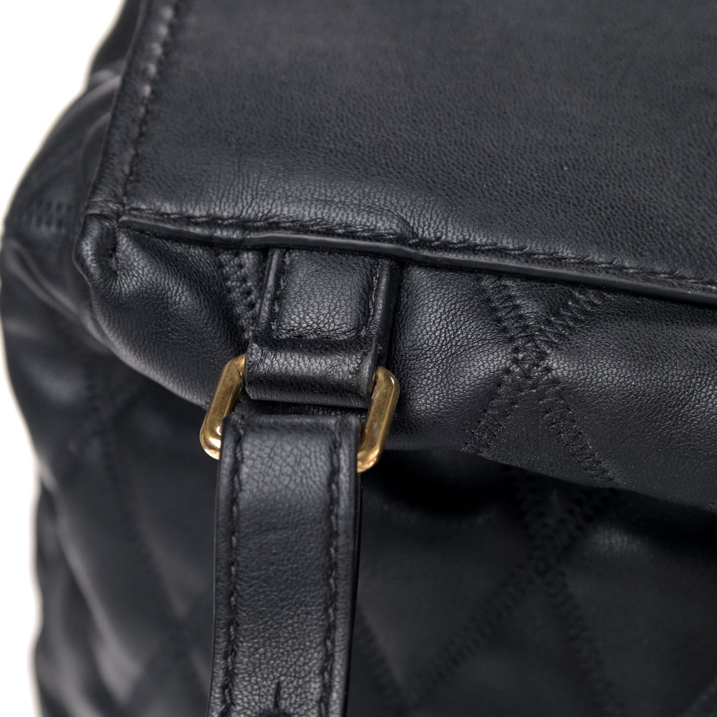 Rubberized Canvas Quilted Duo Backpack Black