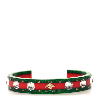 Gucci Crystal Web Cuff 18 Green Red 1 of 4