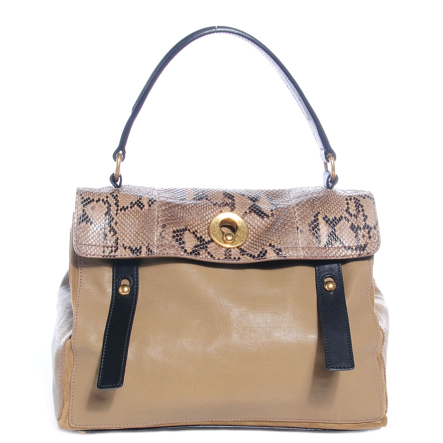 Saint Laurent Calfskin Python Muse Two Sand 1 of 10