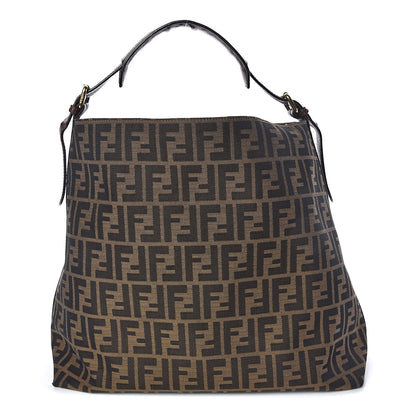 Fendi Zucca Vitello Artic Large Hobo Tobacco Castagna 1 of 10