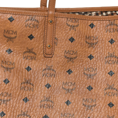 MCM Visetos Medium Liz Reversible Shopper Tote Cognac 9 of 19