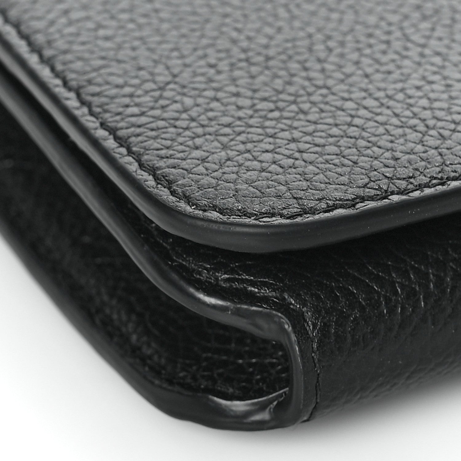 Balenciaga Grained Calfskin Logo Cash Phone Holder Wallet On Chain Black White 7 of 10