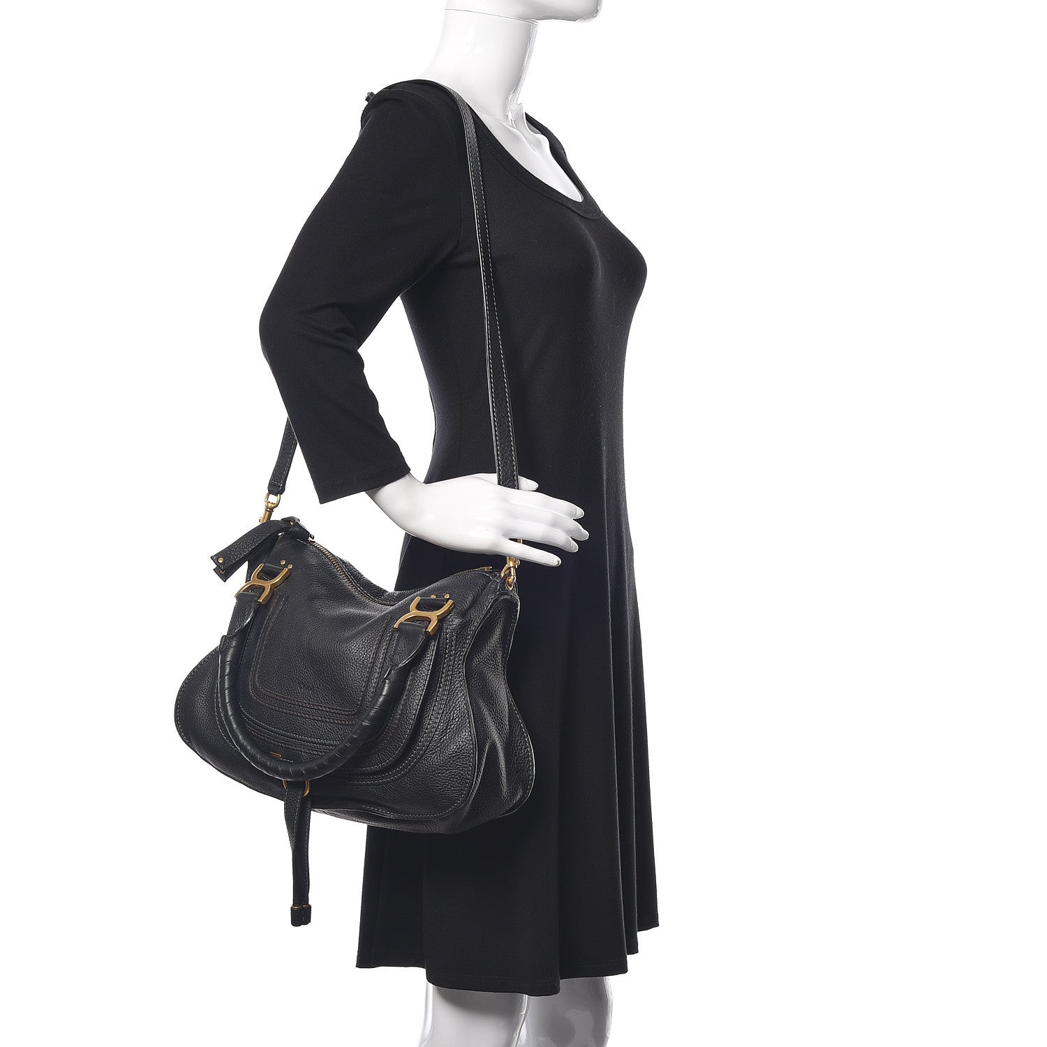 Chloe Calfskin Medium Marcie Satchel Black 3 of 10