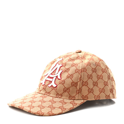 Gucci X MLB Monogram LA Dodgers Baseball Hat 57-61 Beige Ruggine 1 of 9