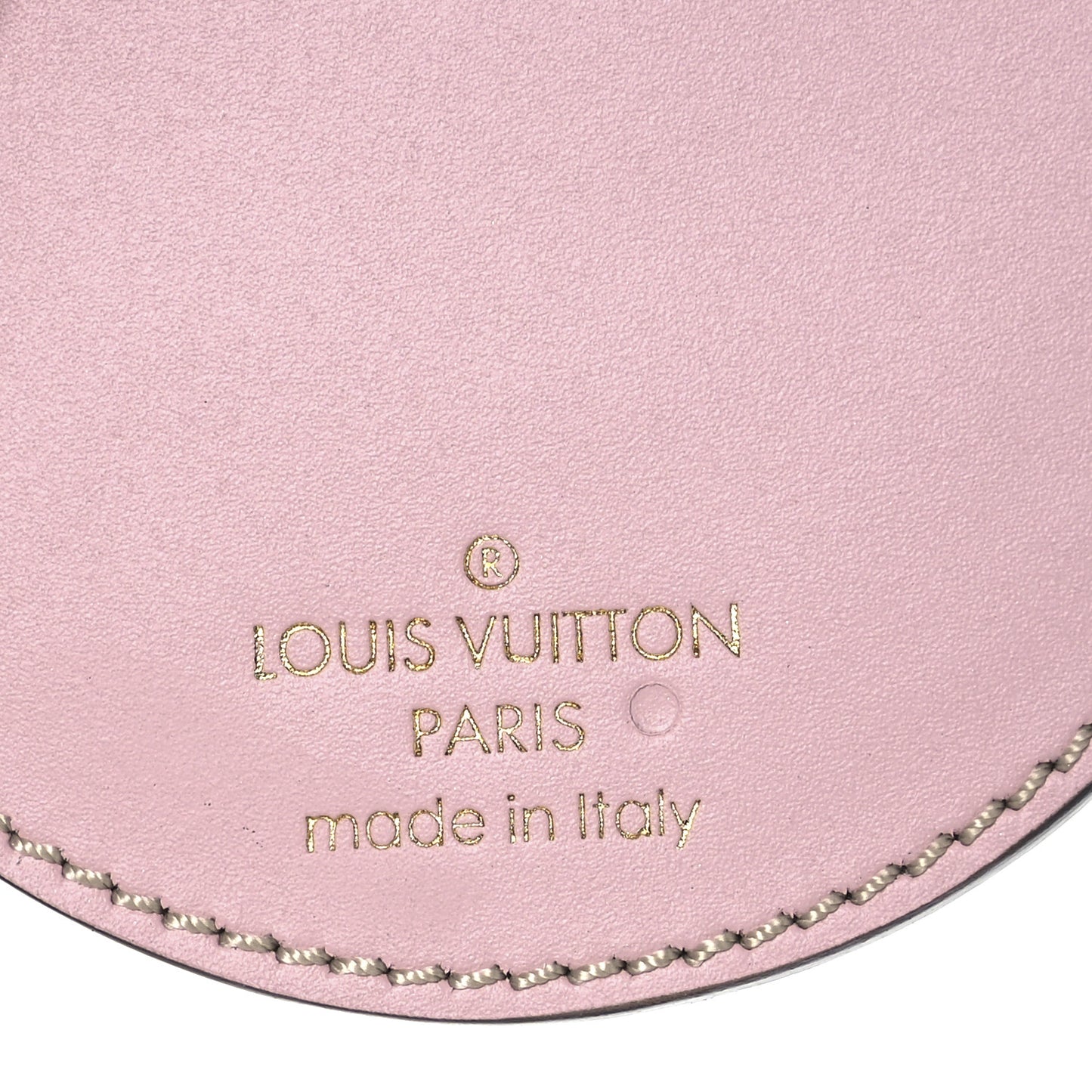 Vernis Rayures Mirror Bag Charm Beige Pink