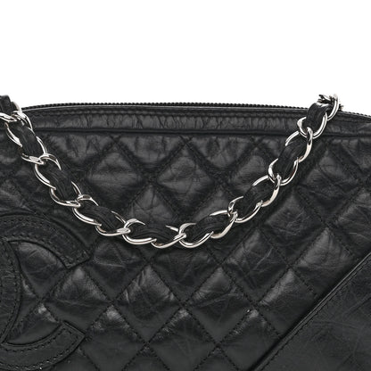 Chanel Aged Calfskin Quilted Cotton Club Pochette Black 9 of 12