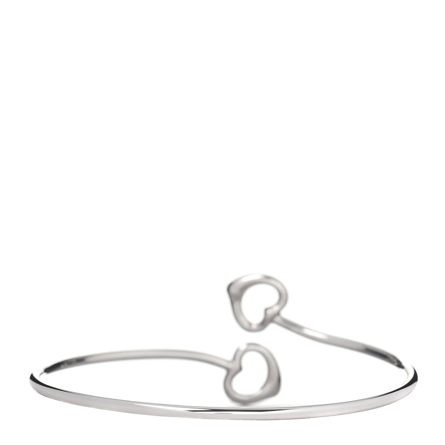 Sterling Silver Elsa Peretti Double Open Heart Bangle Bracelet