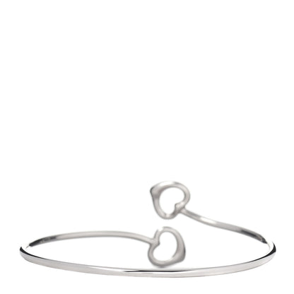 Tiffany Sterling Silver Elsa Peretti Double Open Heart Bangle Bracelet 3 of 4