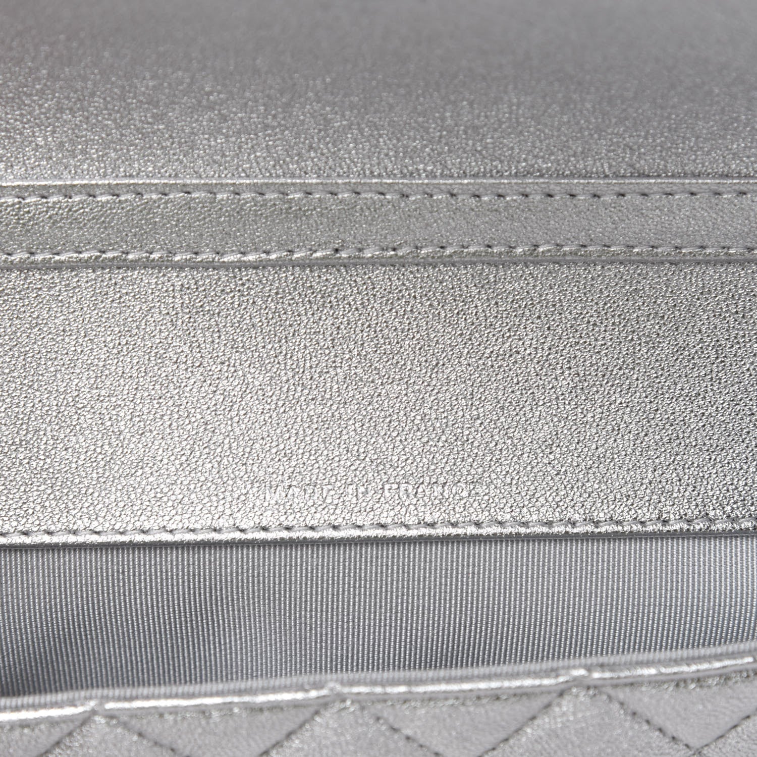 Chanel Metallic Lambskin Quilted Glasses Case With Chain Silver 9 of 12