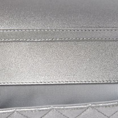 Chanel Metallic Lambskin Quilted Glasses Case With Chain Silver 9 of 12