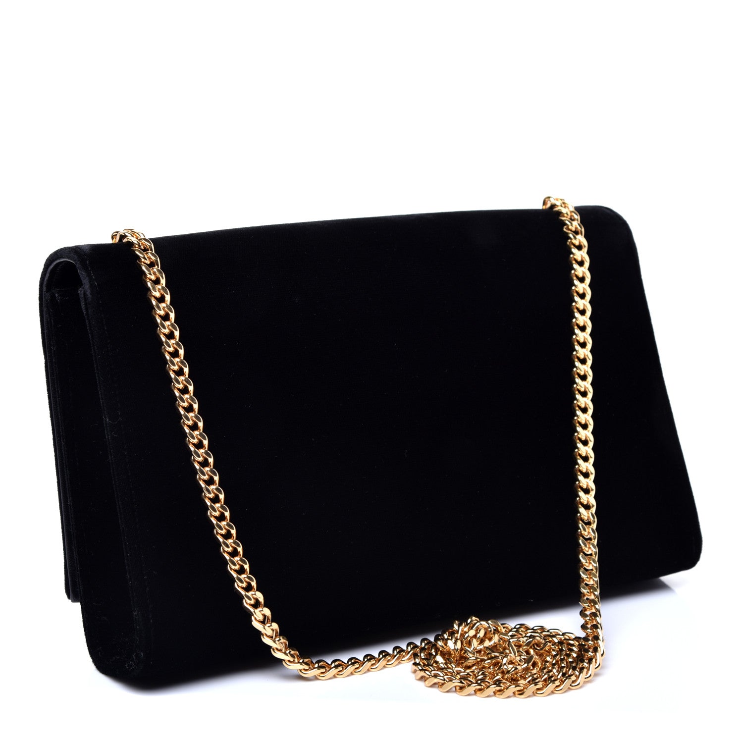 Saint Laurent Velvet Medium Monogram Kate Tassel Shoulder Bag Black 3 of 11