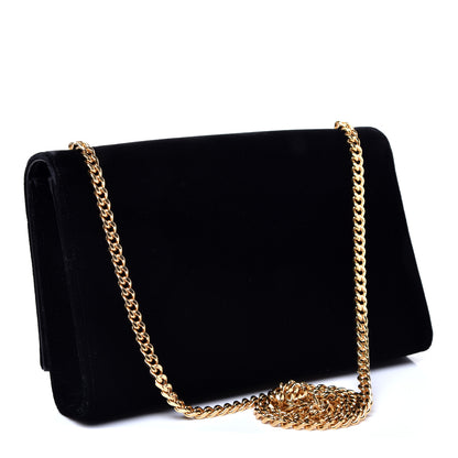 Saint Laurent Velvet Medium Monogram Kate Tassel Shoulder Bag Black 3 of 11
