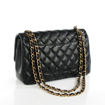 Chanel Lambskin Quilted Jumbo Double Flap Black 3 of 11