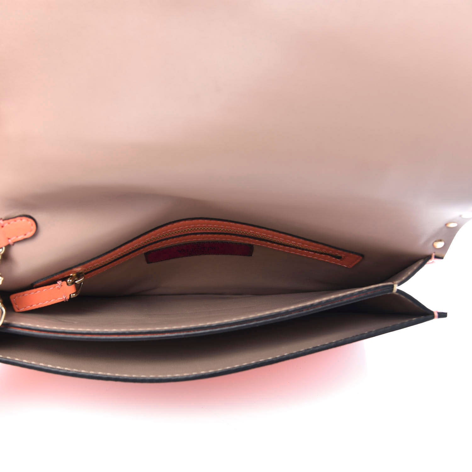 Valentino Garavani Nappa Rockstud Wristlet Clutch Coral 5 of 11