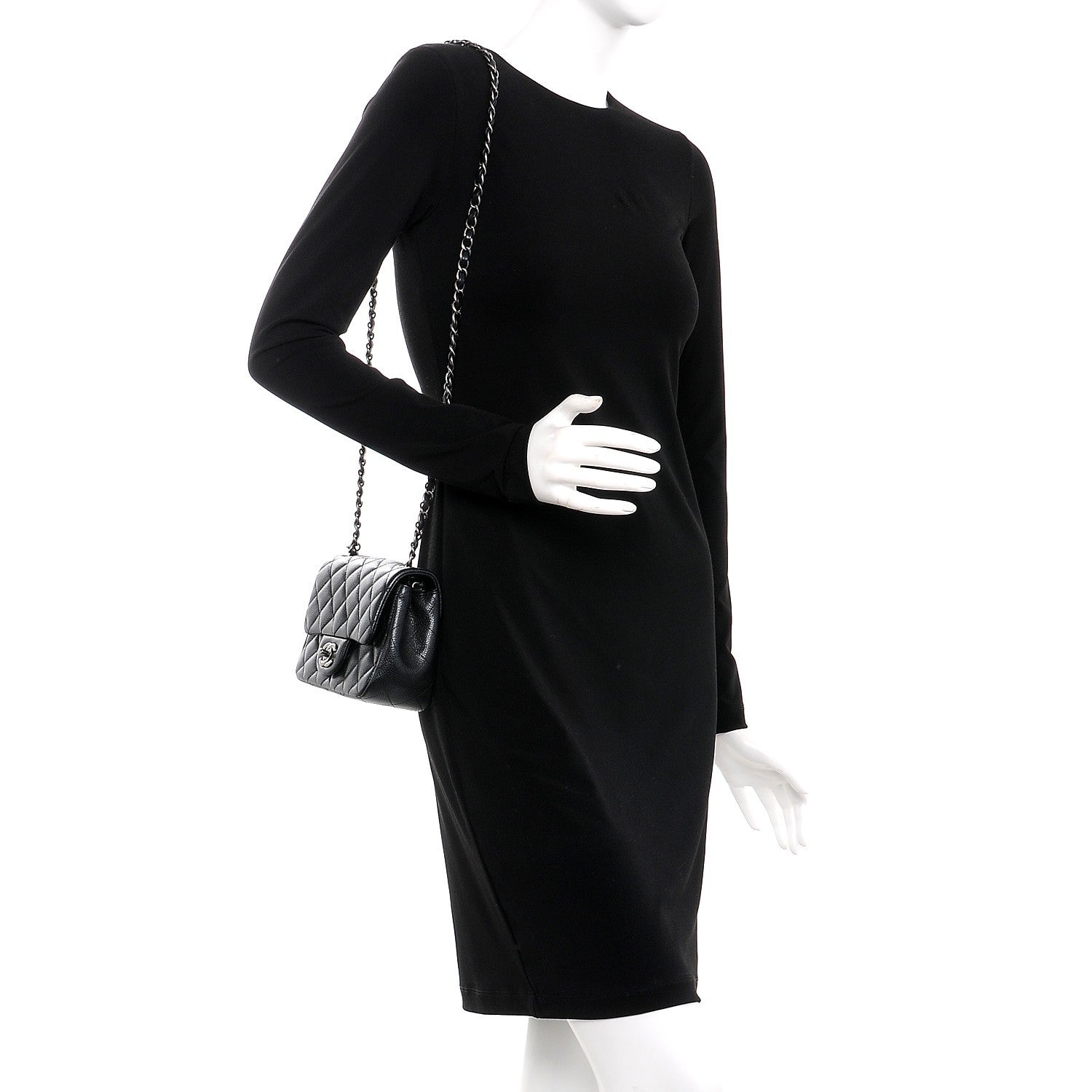 Chanel Caviar Quilted Mini Square Flap Black 2 of 8