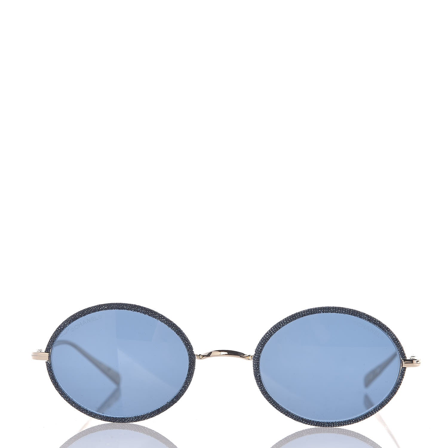 Chanel Metal Denim Oval Sunglasses 4248-J Gold Dark Blue 2 of 6