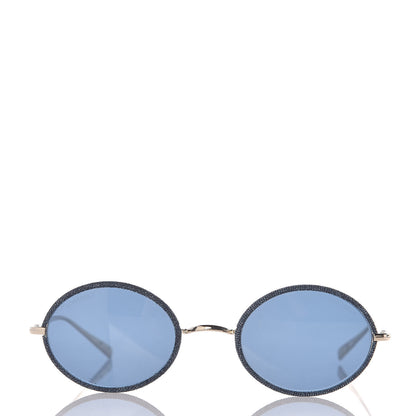 Chanel Metal Denim Oval Sunglasses 4248-J Gold Dark Blue 2 of 6