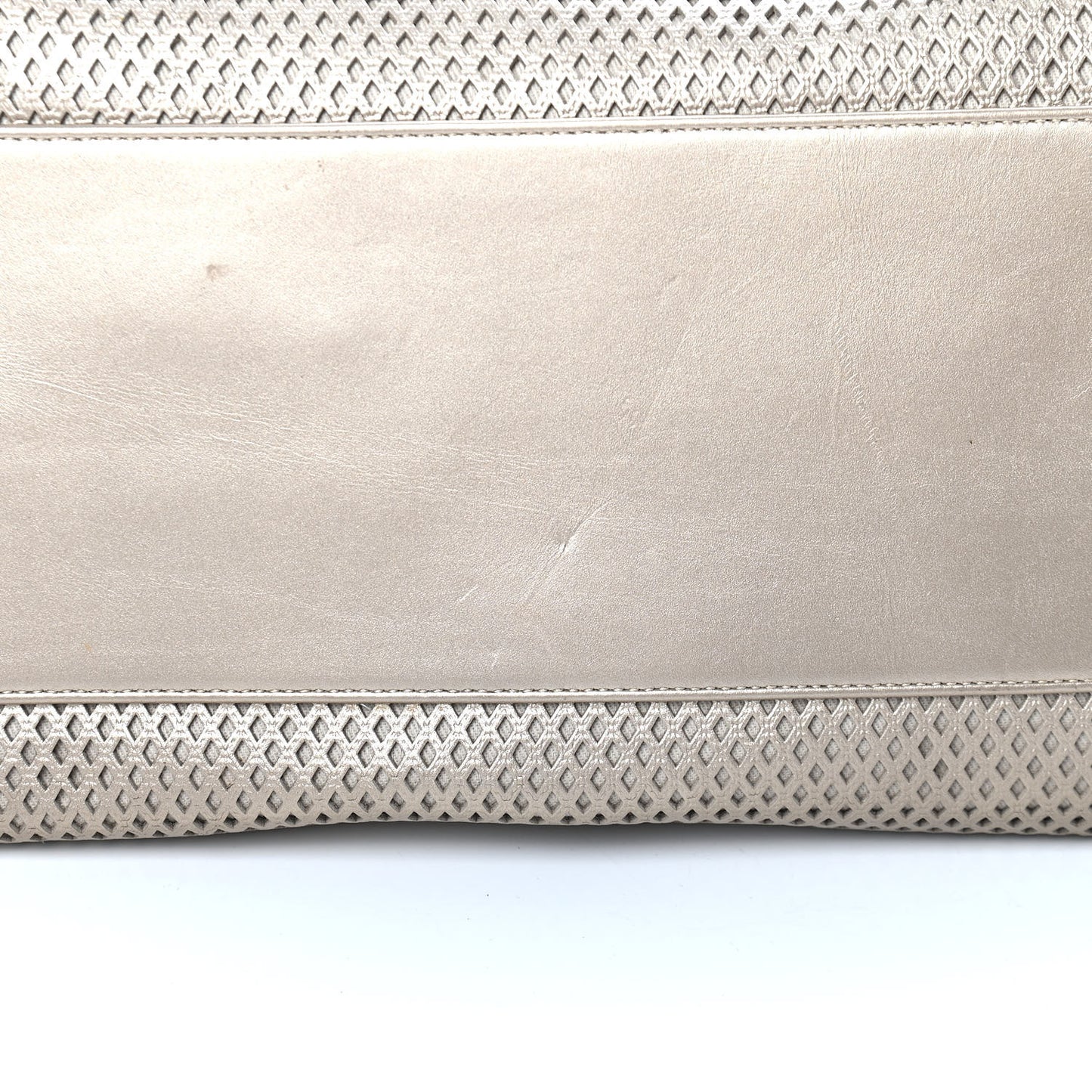 Metallic Calfskin Perforated Up In The Air Tote Gold