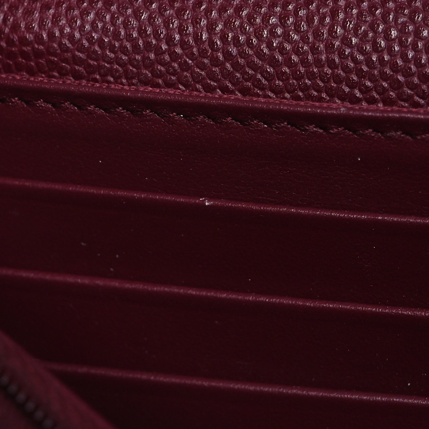 Caviar Quilted Large Gusset Flap Wallet Burgundy