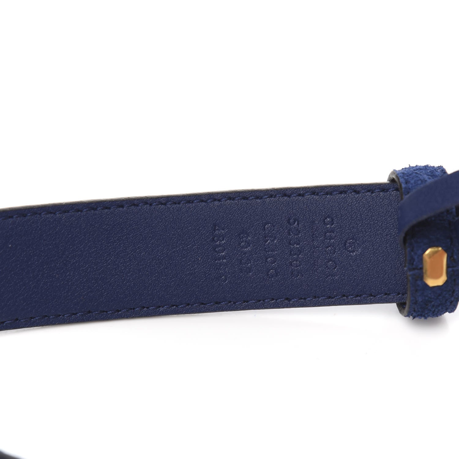 Gucci Suede Icaro G Cube 25mm Belt 80 32 Dark Navy 5 of 5