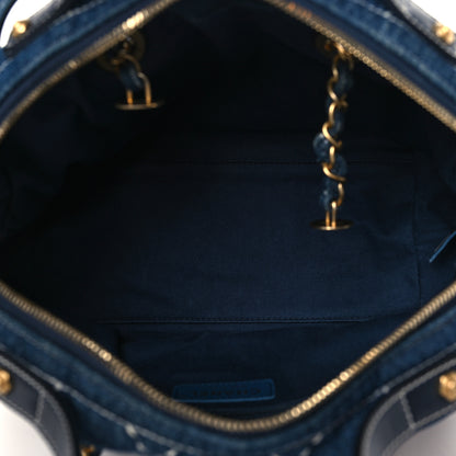 Chanel Denim Quilted CC Denim Trip Bowling Bag Blue 5 of 9