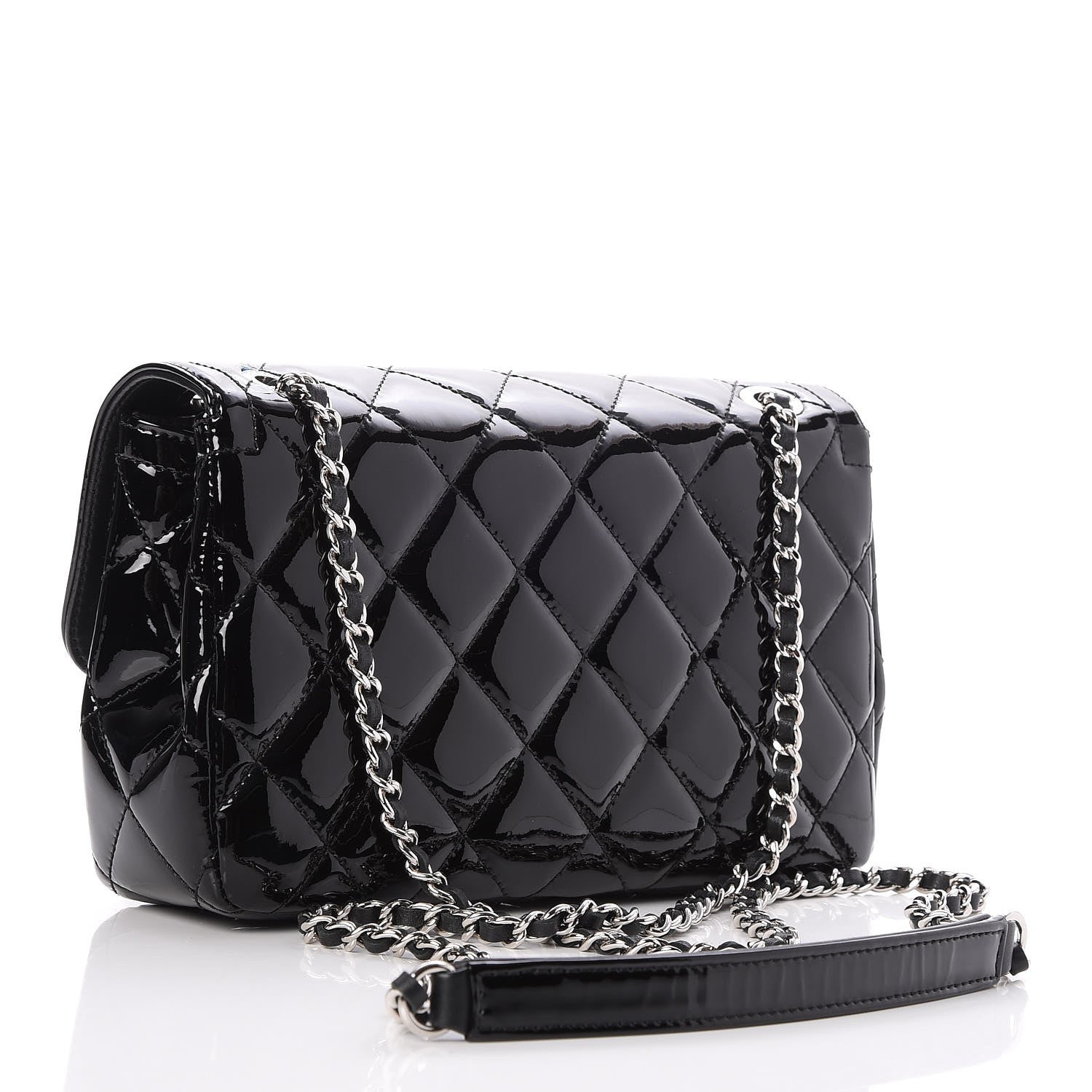 Chanel Patent Quilted Small Coco Shine Flap Black 3 of 8