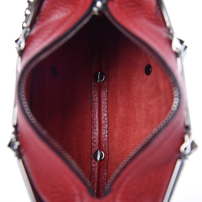 Valentino Garavani Calfskin Rockstud Caged Crossbody Bag Red 5 of 8