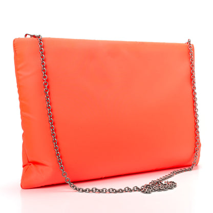 Prada Tessuto Nylon Soft Padded Medium Chain Clutch Bag Arancio Fluo 3 of 10